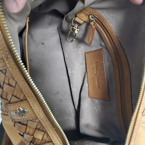 Cole Haan Bag Satchel with center Heritage Weave Tan Leather - Picture 14 of 16